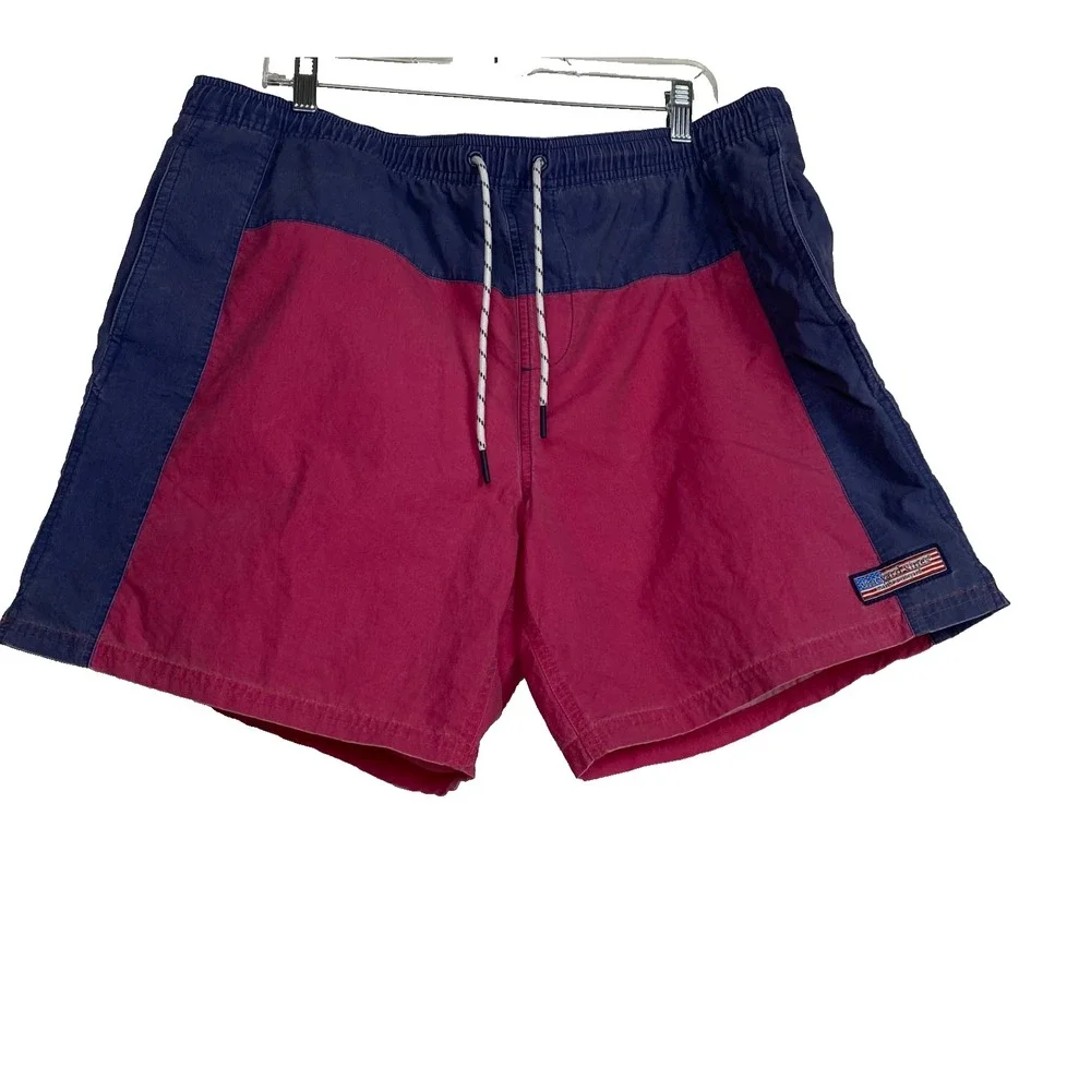 Vineyard Vine Size XL Men's Swimwear Red Pieced Island USA Flag‎ Chappy